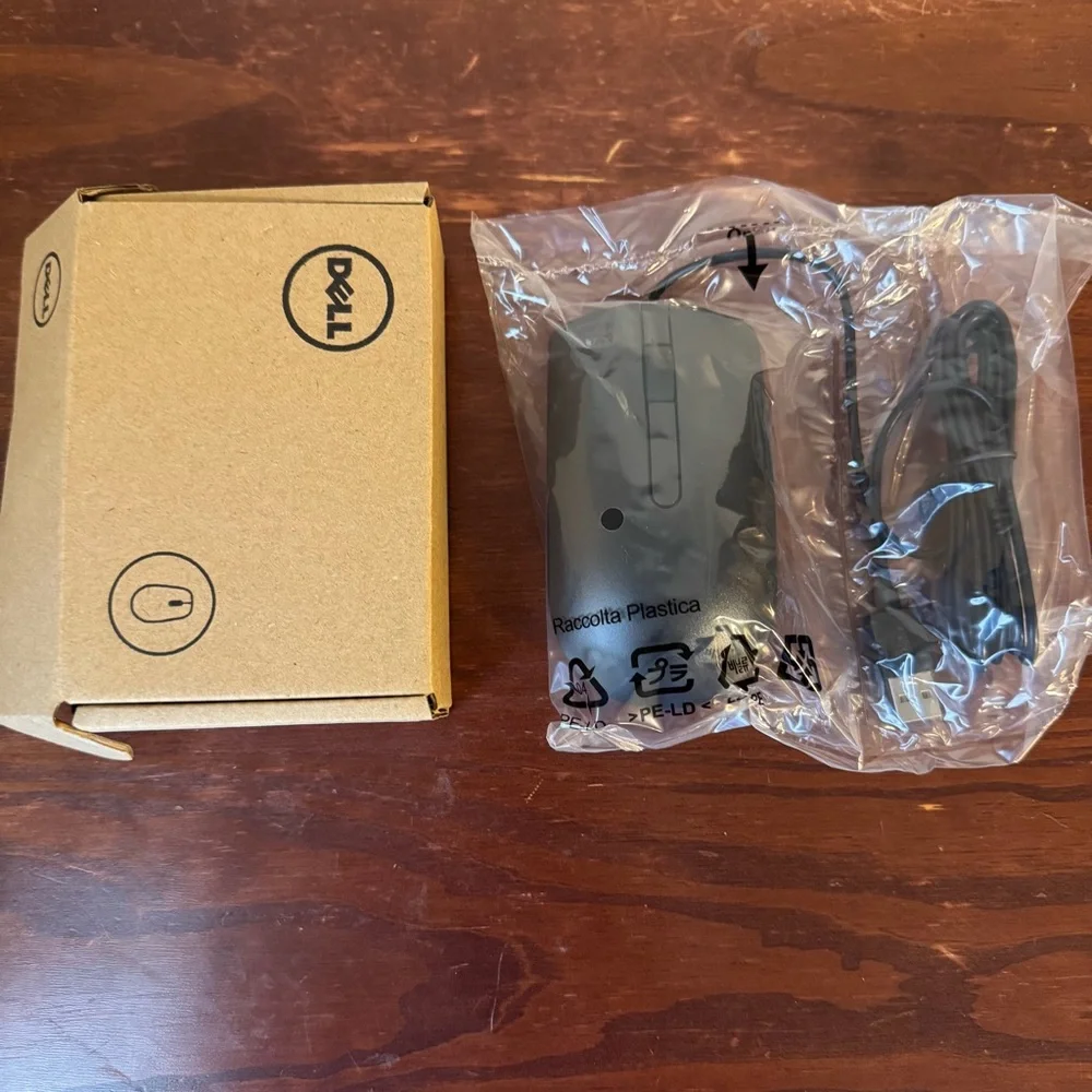 Dell MS116-BK wired computer mouse optical LED scroll wheel - black